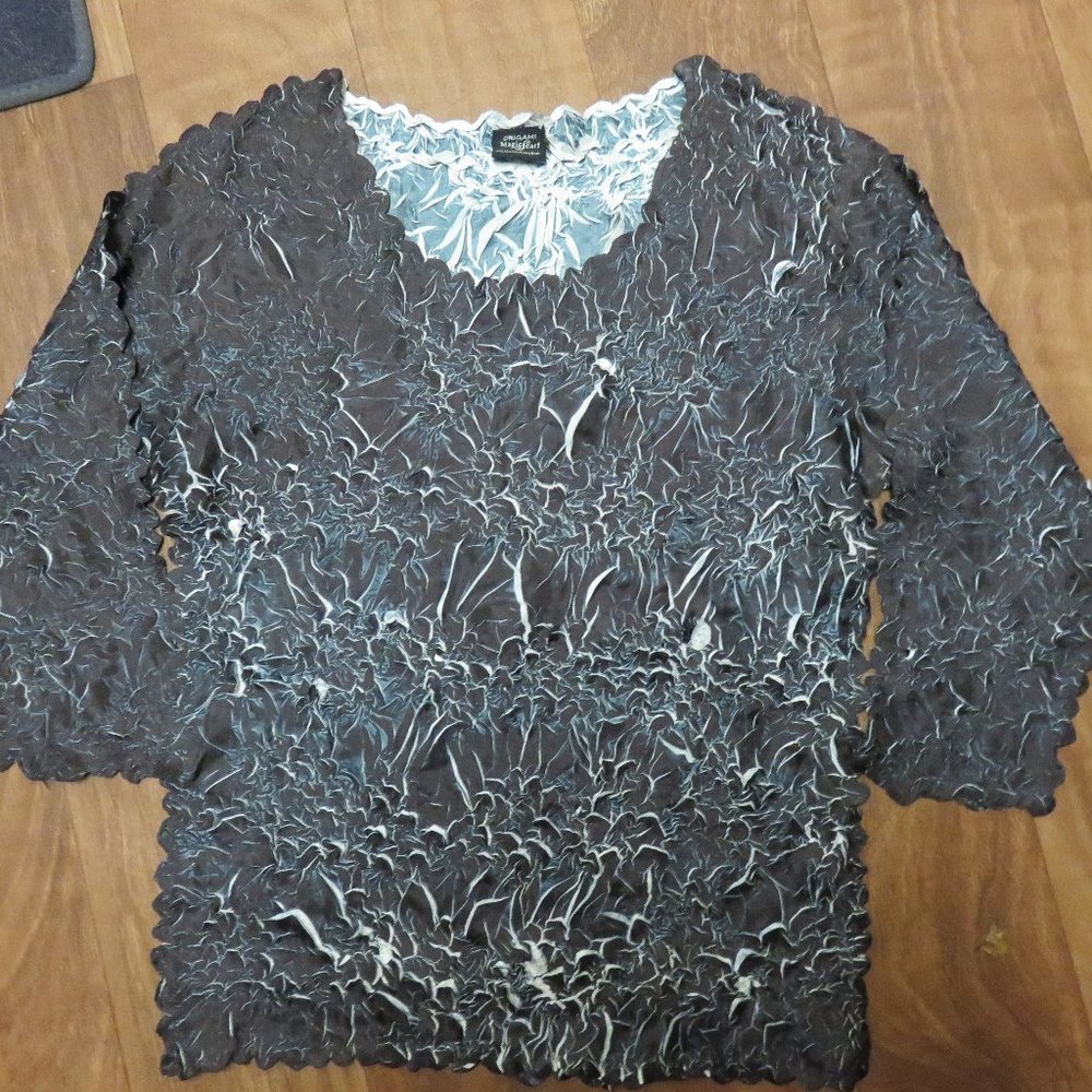 ORIGAMI MAGIC SCARF SHIRT/GREY/BLACK/WHITE/ ONE SZ